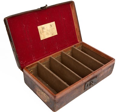 Lot 274 - A Victorian leather cartridge case with a...