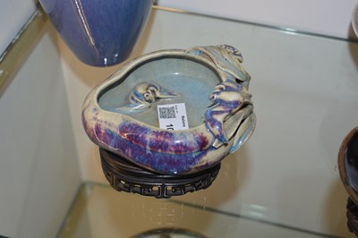 Lot 104 - Sang de bouef vase and a brush washer Chinese...