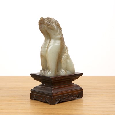 Lot 152 - Mythical pale green jade model of a beast...
