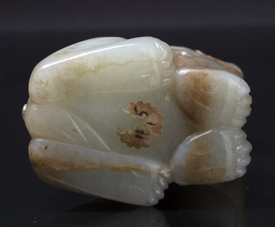 Lot 152 - Mythical pale green jade model of a beast...