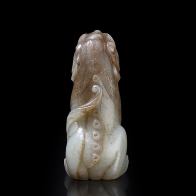 Lot 152 - Mythical pale green jade model of a beast...