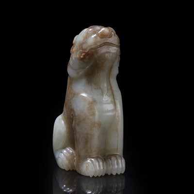 Lot 152 - Mythical pale green jade model of a beast...