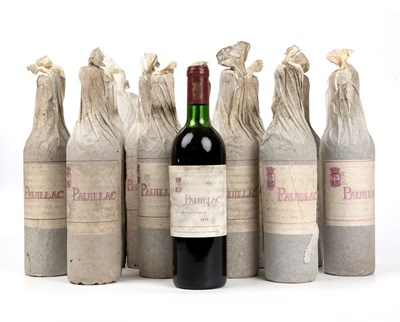 Lot Twelve bottles of 1974 Pauillac, France