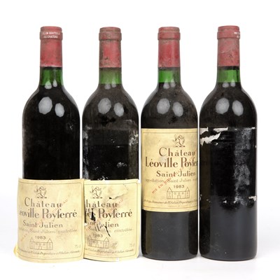 Lot 284 - Four bottles of 1983 Chateau Leoville Poyferre,...