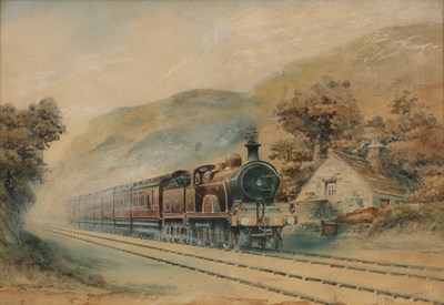 Lot 202 - B Harrison The Express steam train, signed and...