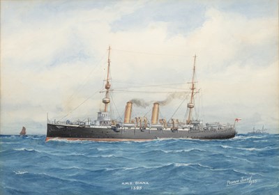 Lot 212 - Pelham Jones (c.1890-c.1950) 'H.M.S. Diana...