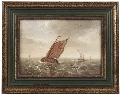 Lot 218 - John Mace Fishing vessels at sea, signed with...