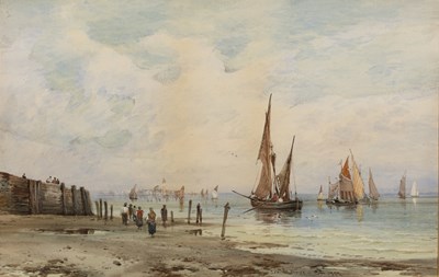 Lot 236 - English school (late 19th century) Low tide,...