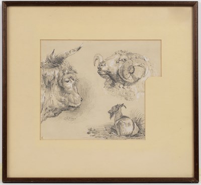 Lot 49 - T*H* Gibson Bull, ram and goat study, signed,...