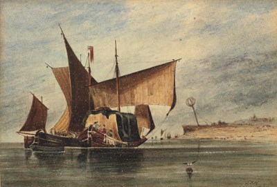 Lot 240 - J*F*H* after John Joseph Cotman Hay barge at...