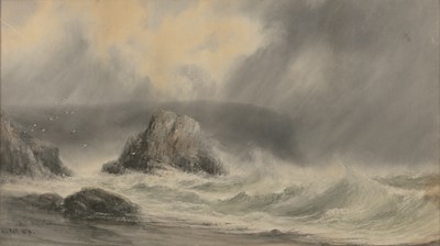 Lot 271 - George Lotham Hall (1825-1888) A rocky coastal...