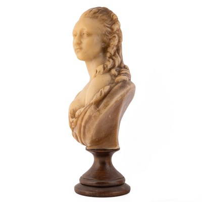 Lot 2 - A wax bust of a lady