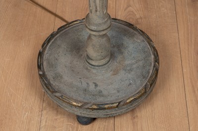 Lot 64 - A grey painted standard lamp