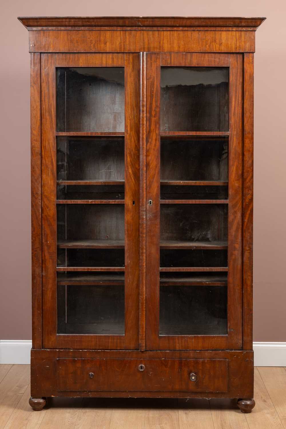 Lot 94 - A continental mahogany library bookcase