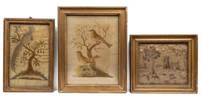 Lot 35 - Three silk work pictures