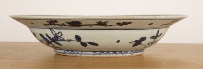 Lot 38 - Blue and white porcelain large dish Chinese,...