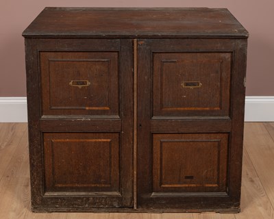 Lot 498 - An oak fossil specimen cabinet