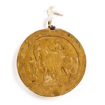 Lot 84 - A Victorian wax relief 'Great Seal Of The...