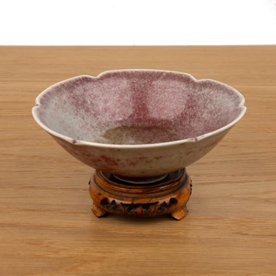 Lot 91 - Peach bloom glaze petal-shaped bowl Chinese,...