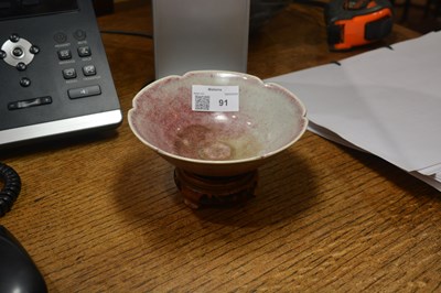 Lot 91 - Peach bloom glaze petal-shaped bowl Chinese,...