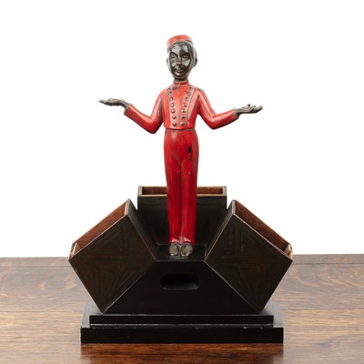 Lot 264 - Art Deco cold painted bronze figure, of a bell...