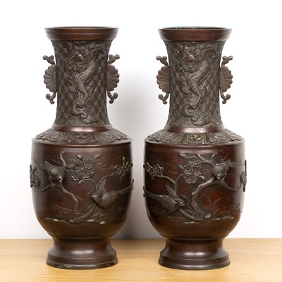 Lot 416 - Pair of bronze vases Japanese, late 19th...