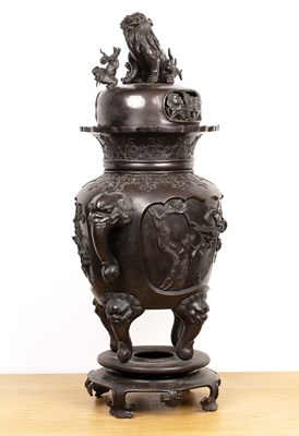 Lot 417 - Large bronze vase and cover Japanese, late...