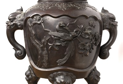 Lot 417 - Large bronze vase and cover Japanese, late...