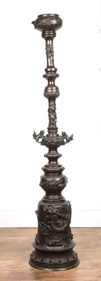 Lot 415 - Bronze sectional lamp Japanese, 19th Century...