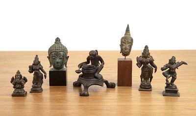 Lot 449 - Group of small bronzes Indian and Thailand,...