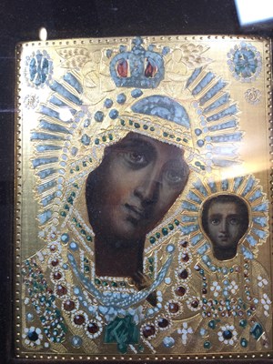 Lot 538 - A Russian Orthodox icon painted with the...