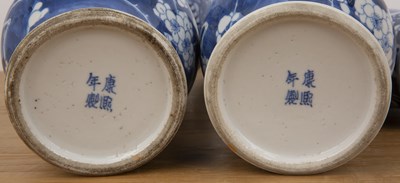 Lot 166 - Blue and white porcelain moon flask Chinese,...