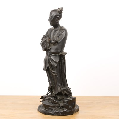 Lot 439 - Bronze standing figure of a Taoist monk...