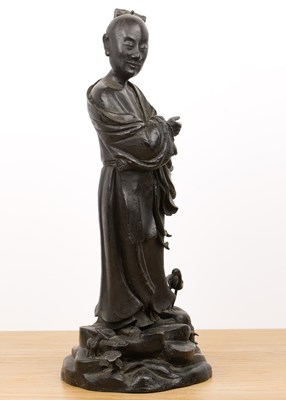 Lot 439 - Bronze standing figure of a Taoist monk...