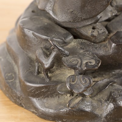 Lot 439 - Bronze standing figure of a Taoist monk...