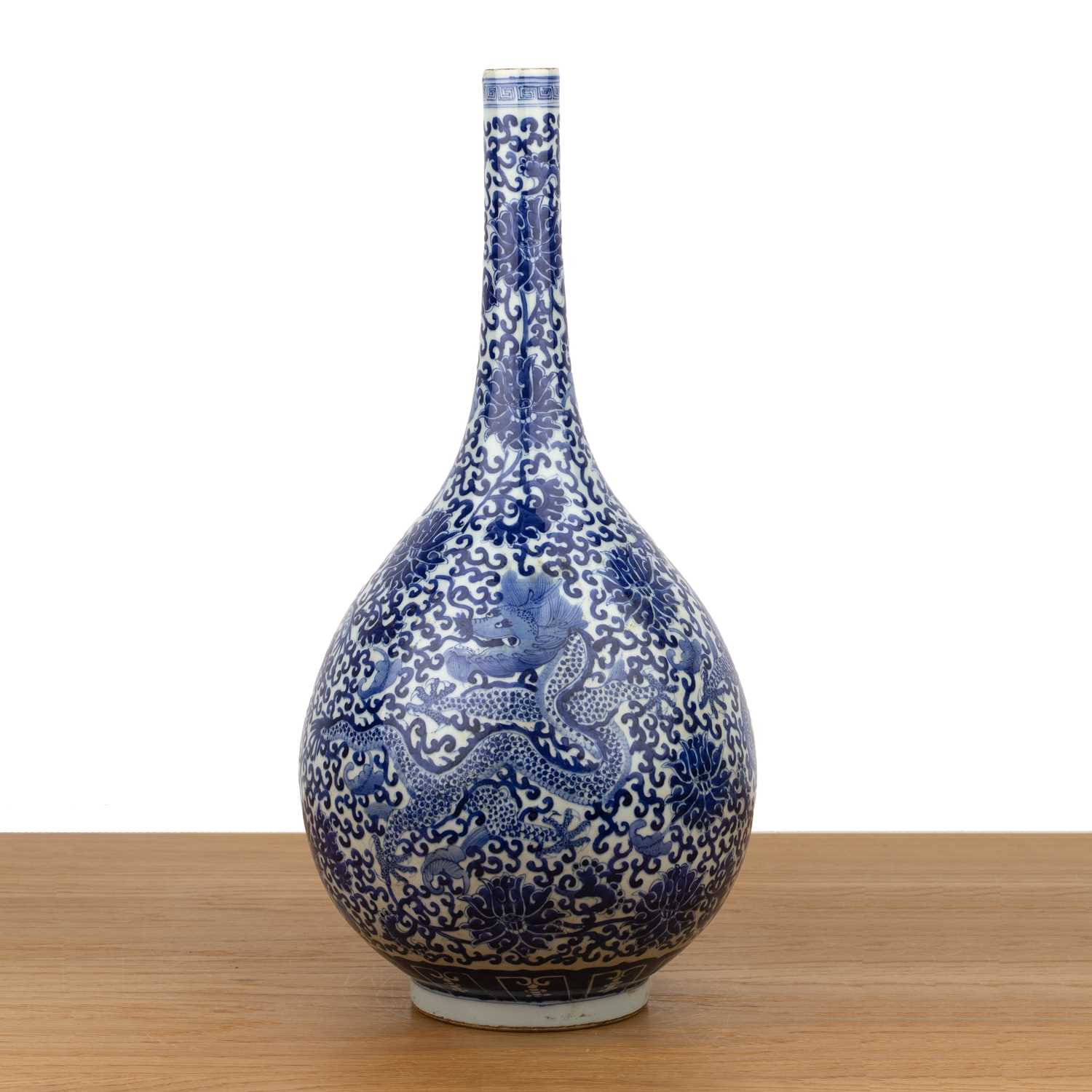 Lot 55 - Blue and white porcelain bottle vase Chinese,...