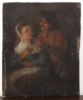 Lot 123 - 19th Century Flemish School 'Two figures with...