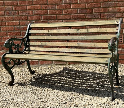 Lot 1208 - A green painted bench