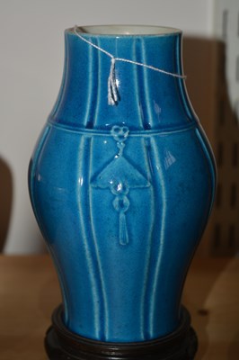 Lot 113 - Turquoise monochrome vase Chinese, 18th...