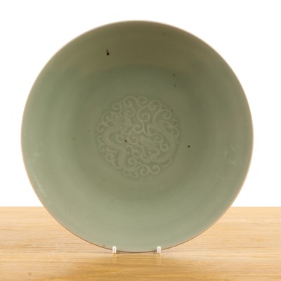 Lot 122 - Celadon dish Chinese, 18th/19th Century with a...