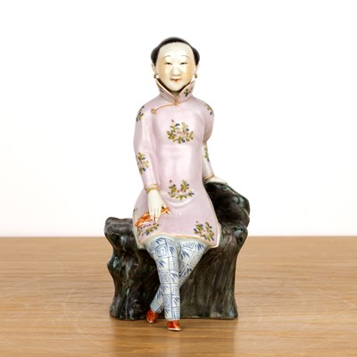 Lot 139 - Porcelain model of a lady Chinese, Republic...