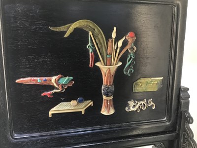Lot 412 - Zitan wood table screen Chinese, circa 1900...