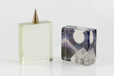 Lot 747 - Caithness Glass Moonlit peaks glass block...