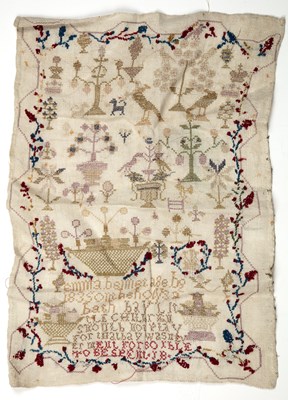 Lot 79 - A 19th century sampler worked by Emma Bennet...