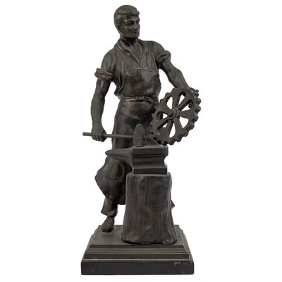 Lot 82 - A late 19th century bronzed spelter model of a...