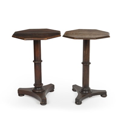 Lot 161 - Two similar 19th century oak octagonal tables...