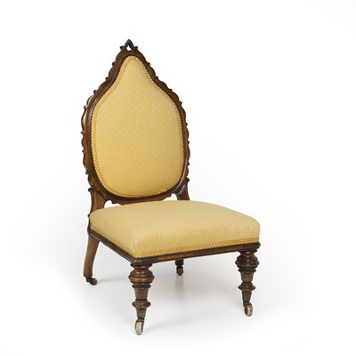 Lot 165 - A Victorian upholstered rosewood low chair...