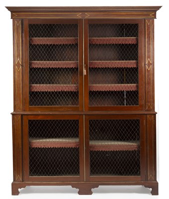 Lot 259 - A Regency mahogany brass inlaid bookcase with...