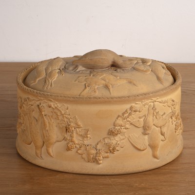 Lot 241 - In the manner of Wedgwood caneware oval pie or...