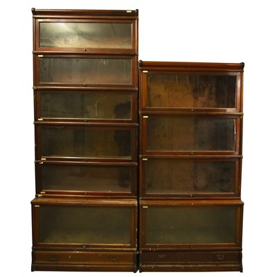 Lot 173 - Two mahogany Globe Wernicke bookcases, a six...